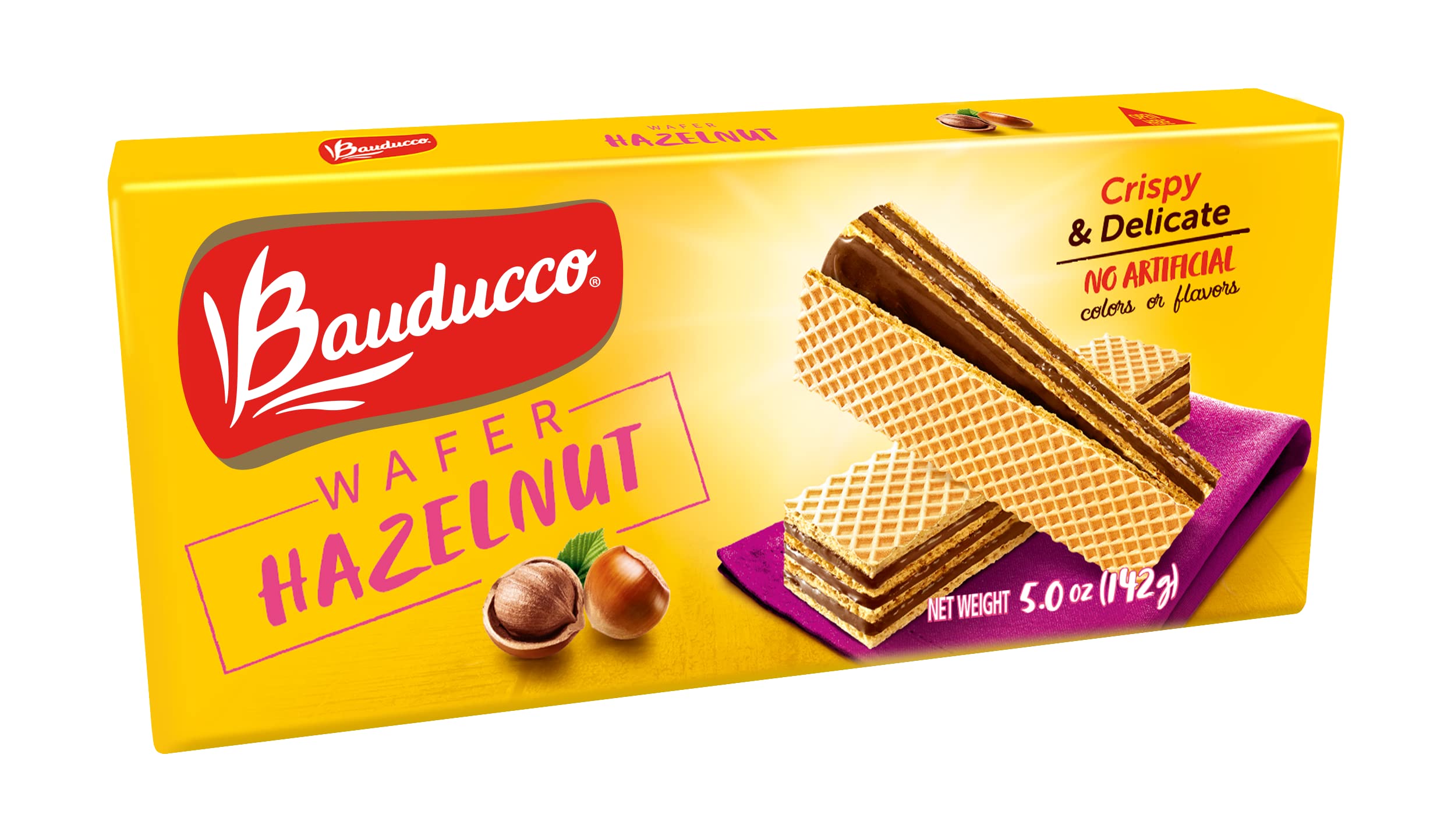 Bauducco Hazelnut Wafers - Crispy Wafer Cookies, 5 oz