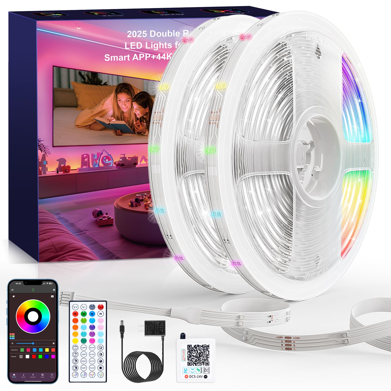59% Off 100FT RGB LED Strip Lights with Music Sync