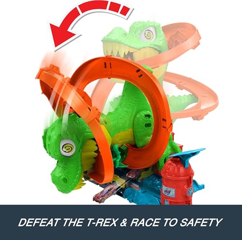52% Off Hot Wheels T-Rex Blaze Battle Playset with Car - Image 7