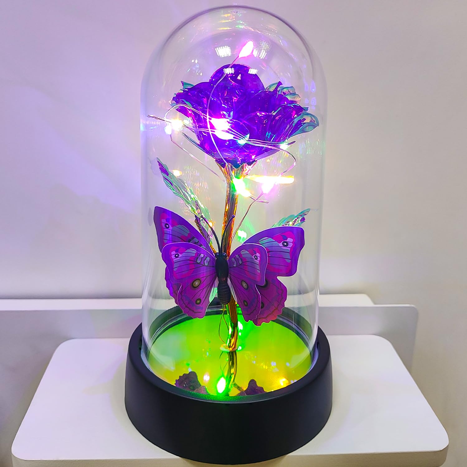 57% Off JUNQIU Light-Up Glass Rose Gift for Mom