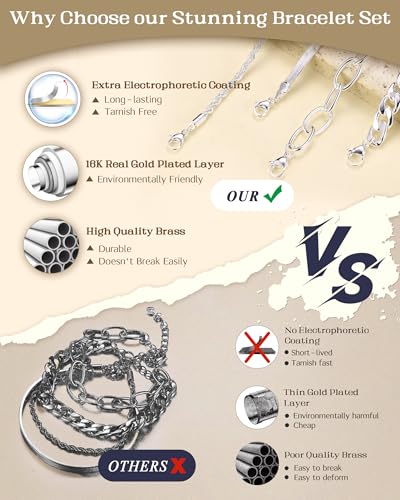 50% Off TEN MIRO Chunky Silver Bracelet Set for Women - Image 3