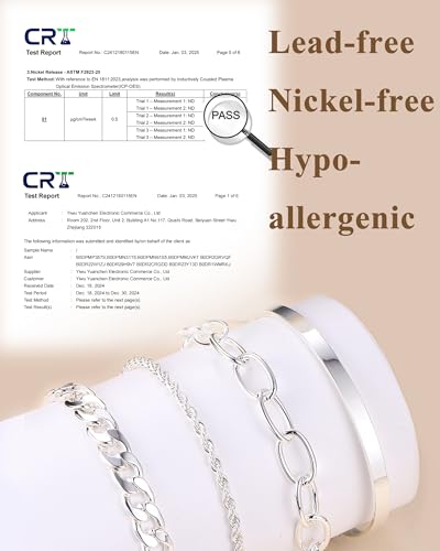 50% Off TEN MIRO Chunky Silver Bracelet Set for Women - Image 5