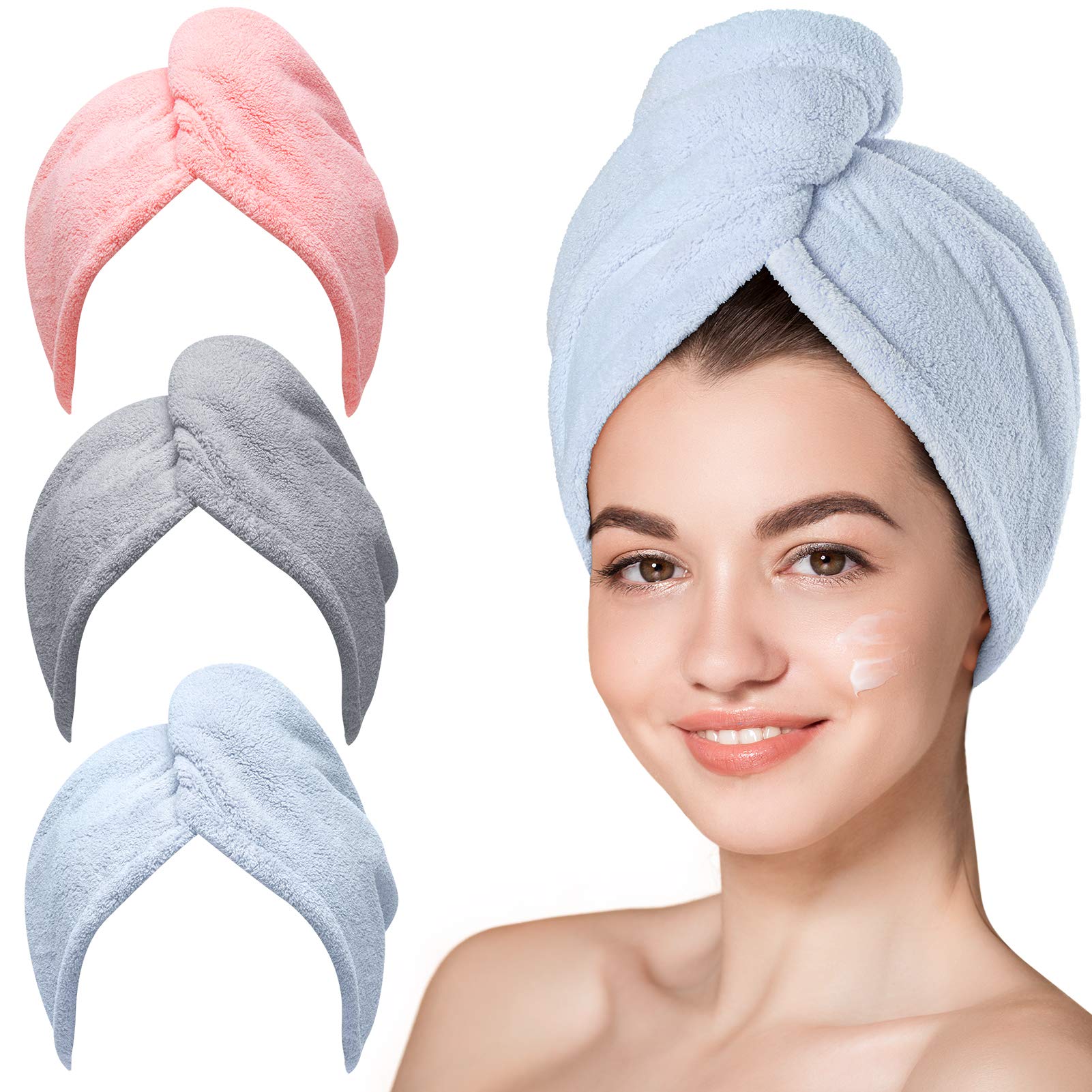 53% Off Hicober Microfiber Hair Towel Wrap 3-Pack