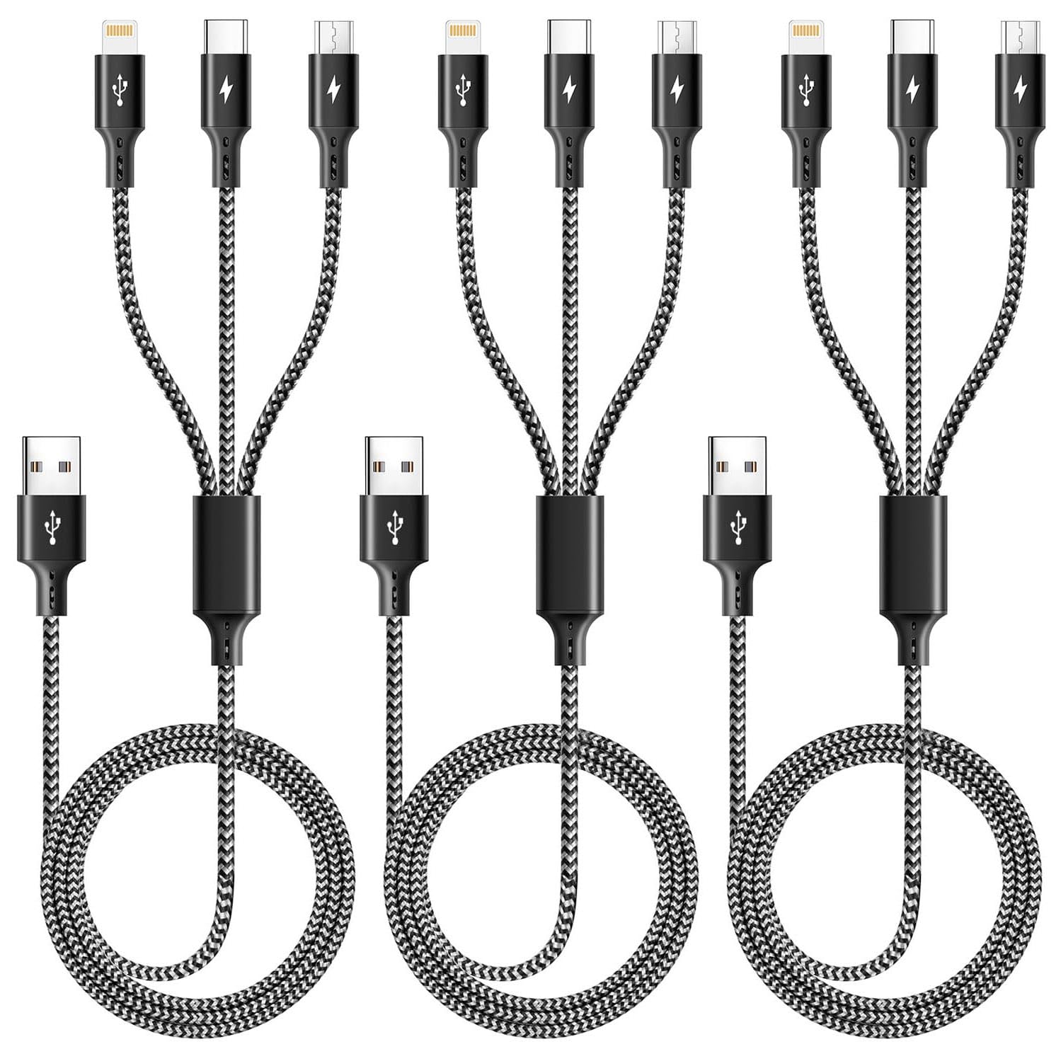 Save 40% on ASICEN 3-in-1 Braided Charging Cable