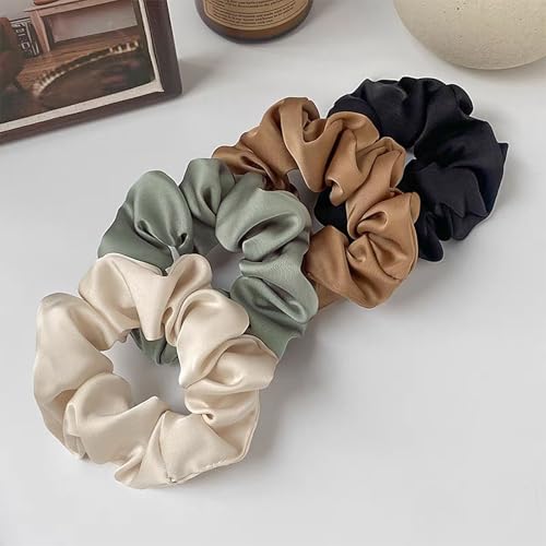 12 Satin Silk Scrunchies - Soft Hair Ties, 12 Colors - Image 3