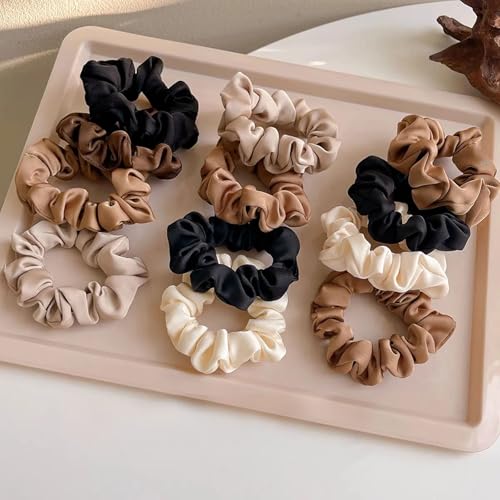 12 Satin Silk Scrunchies - Soft Hair Ties, 12 Colors - Image 4