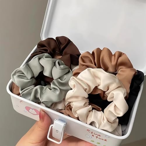 12 Satin Silk Scrunchies - Soft Hair Ties, 12 Colors - Image 5