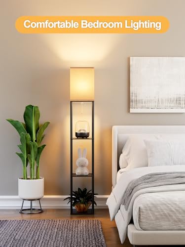 40% Off PARTPHONER Floor Lamp with Shelves + Free Bulb - Image 6