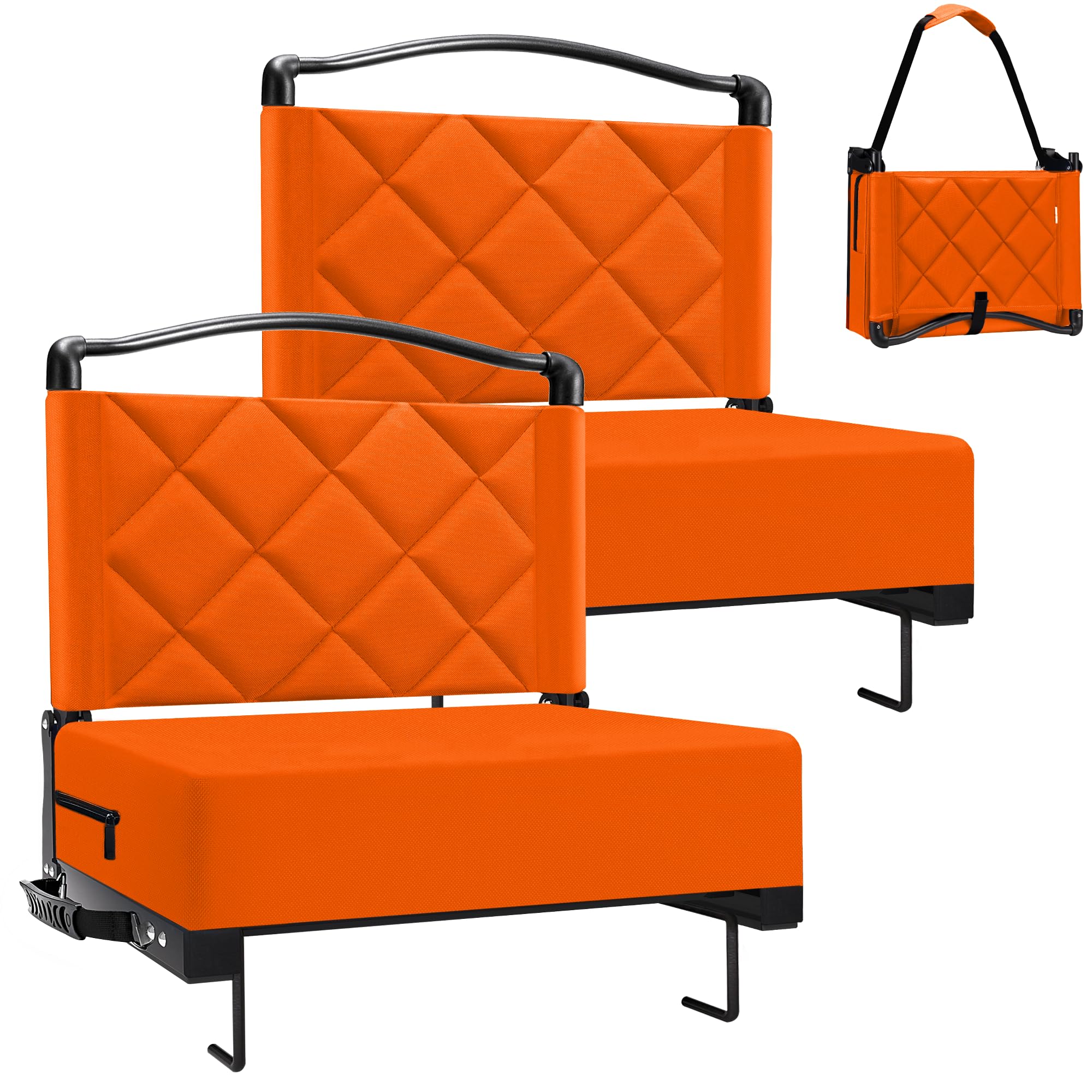 Kaganoon Stadium Seats with Back Support - 2 Pack Orange