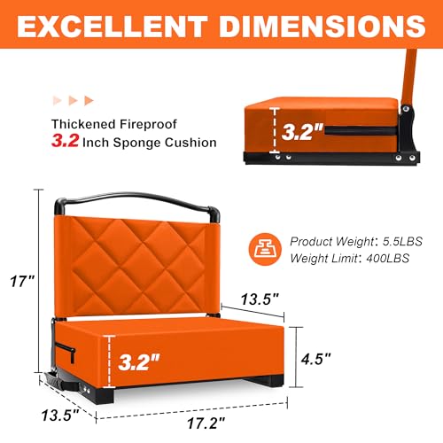Kaganoon Stadium Seats with Back Support - 2 Pack Orange - Image 4