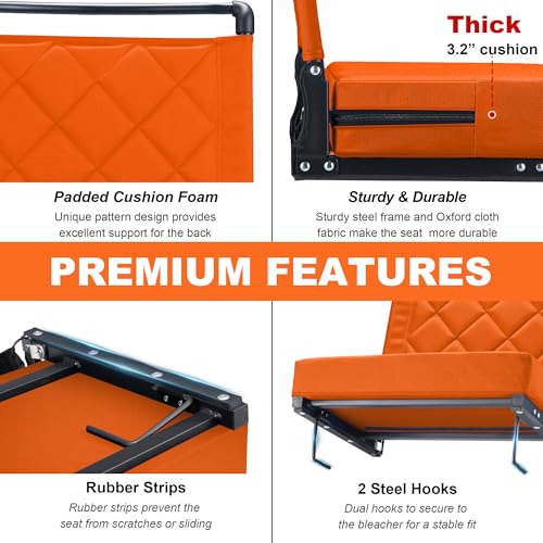 Kaganoon Stadium Seats with Back Support - 2 Pack Orange - Image 7