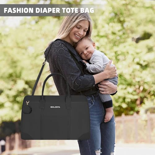 BOLOSTA Diaper Bag Tote with Changing Pad - Save Now - Image 3