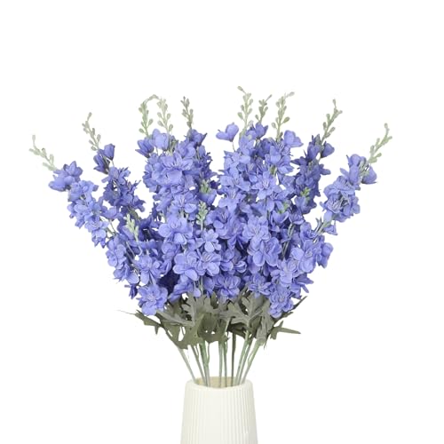 50% Off 10PCS Blue Delphinium Artificial Flowers for Home Decor - Image 2
