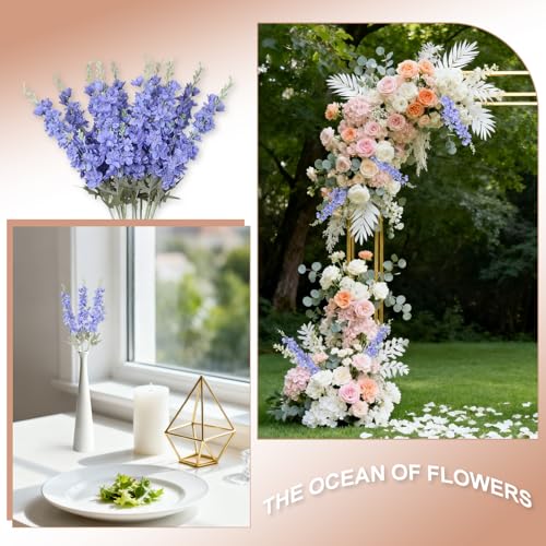 50% Off 10PCS Blue Delphinium Artificial Flowers for Home Decor - Image 3