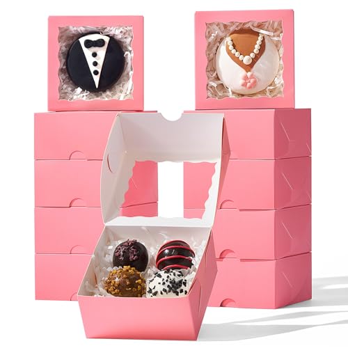 6% Off 100-Pack Pink Bakery Boxes for Cookies & Treats - Image 2