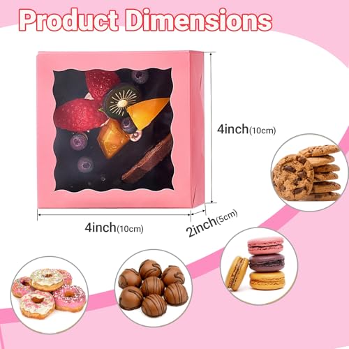 6% Off 100-Pack Pink Bakery Boxes for Cookies & Treats - Image 3