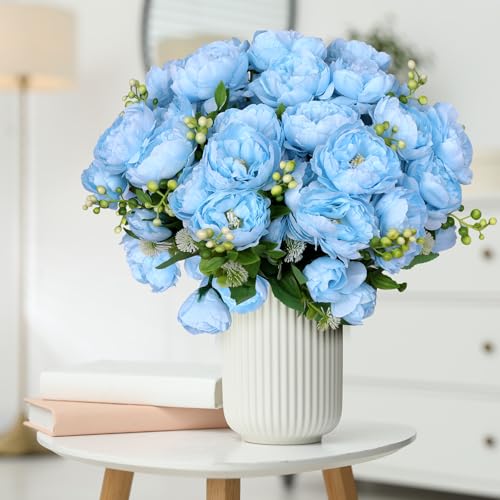 30% Off 8 Bundles Blue Artificial Peonies - Image 5