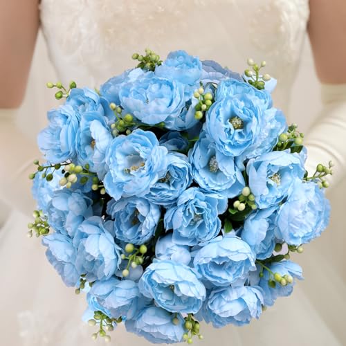 30% Off 8 Bundles Blue Artificial Peonies - Image 7
