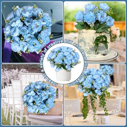30% Off 8 Bundles Blue Artificial Peonies - Image 8