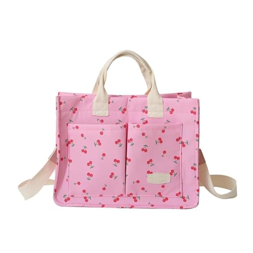 24% Off Cherry Tote Bag for Women - Canvas Patched Purse - Image 2