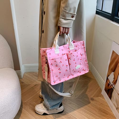 24% Off Cherry Tote Bag for Women - Canvas Patched Purse - Image 3