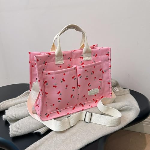 24% Off Cherry Tote Bag for Women - Canvas Patched Purse - Image 4