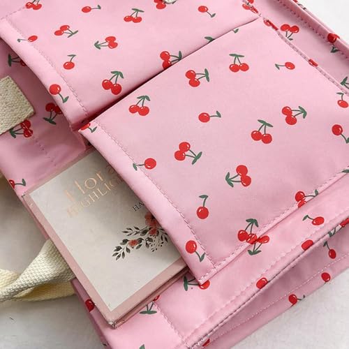 24% Off Cherry Tote Bag for Women - Canvas Patched Purse - Image 6
