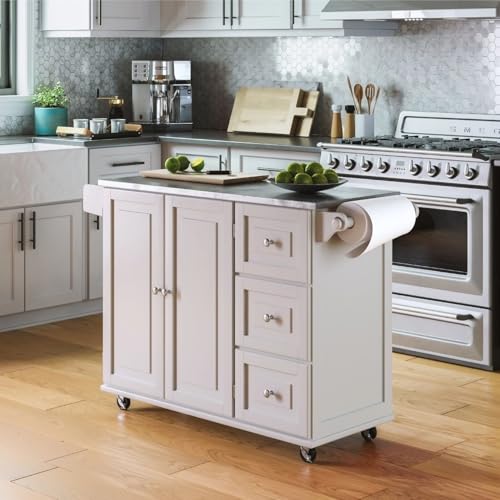 33% Off Homestyles Dolly Madison Kitchen Cart – Stainless Top - Image 3