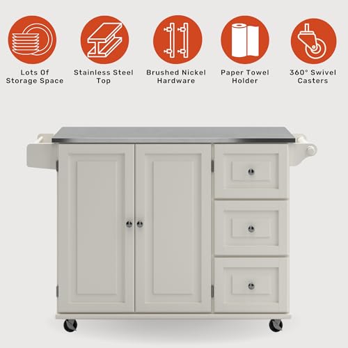33% Off Homestyles Dolly Madison Kitchen Cart – Stainless Top - Image 4