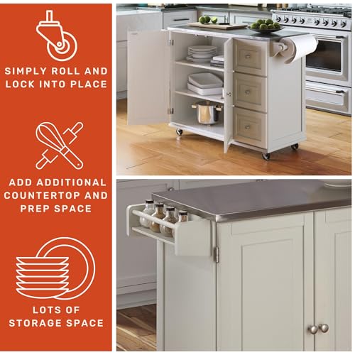 33% Off Homestyles Dolly Madison Kitchen Cart – Stainless Top - Image 5