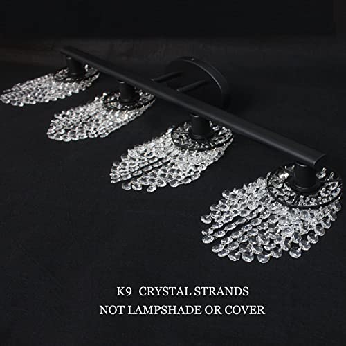 Save on Luburs 4-Light Crystal Black Vanity Light - Image 4
