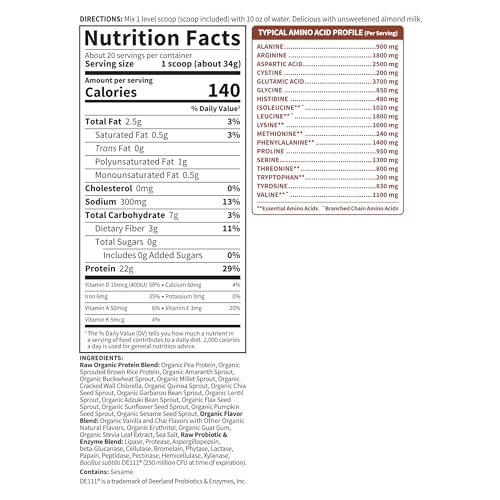 30% Off Garden of Life Organic Vegan Protein Powder, 1.2 LB - Image 7
