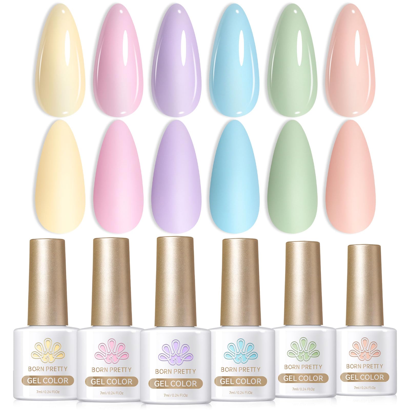 43% Off Born Pretty Pastel Gel Nail Polish Set - 6 Colors