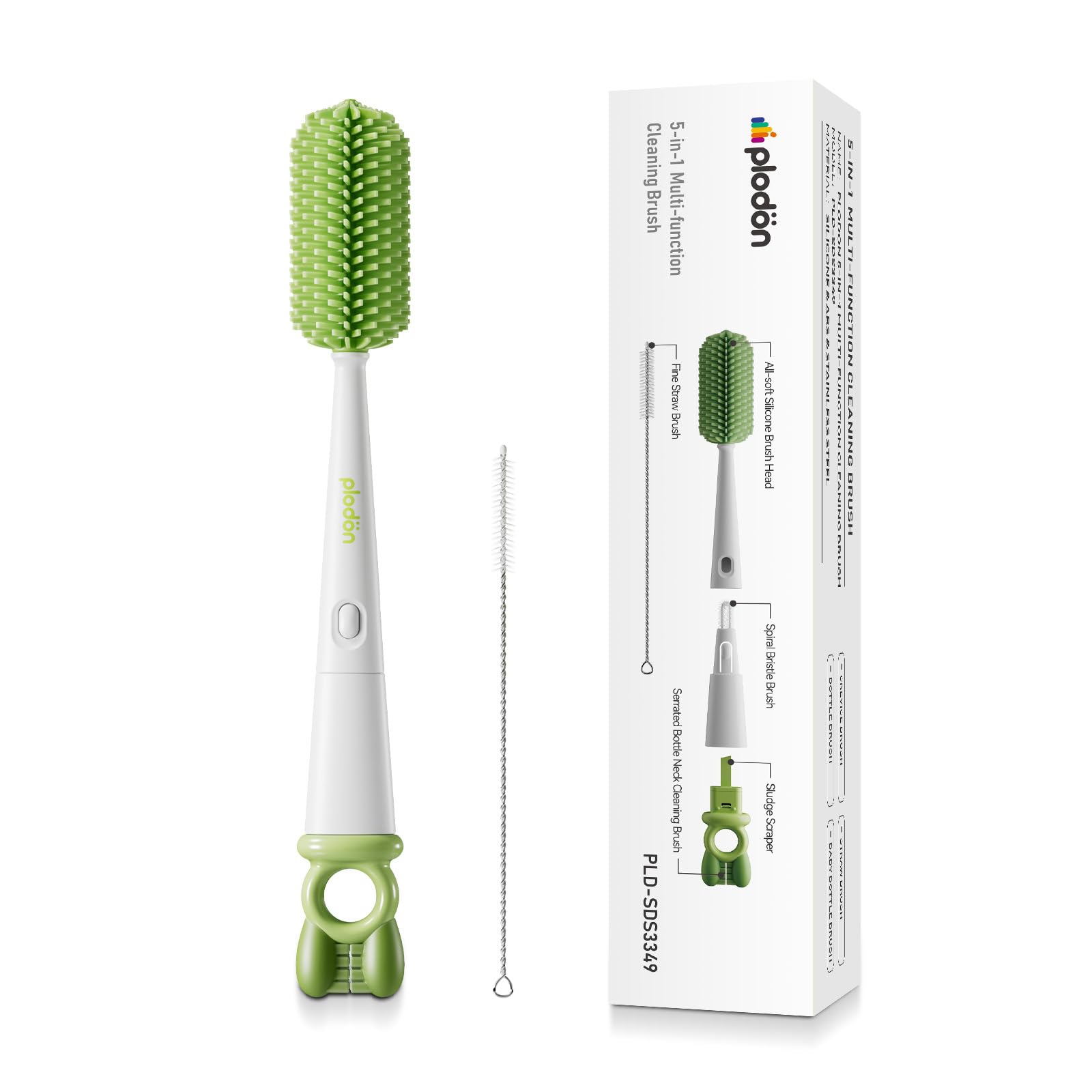 25% Off Plodon 5-in-1 Silicone Baby Bottle Brush Set