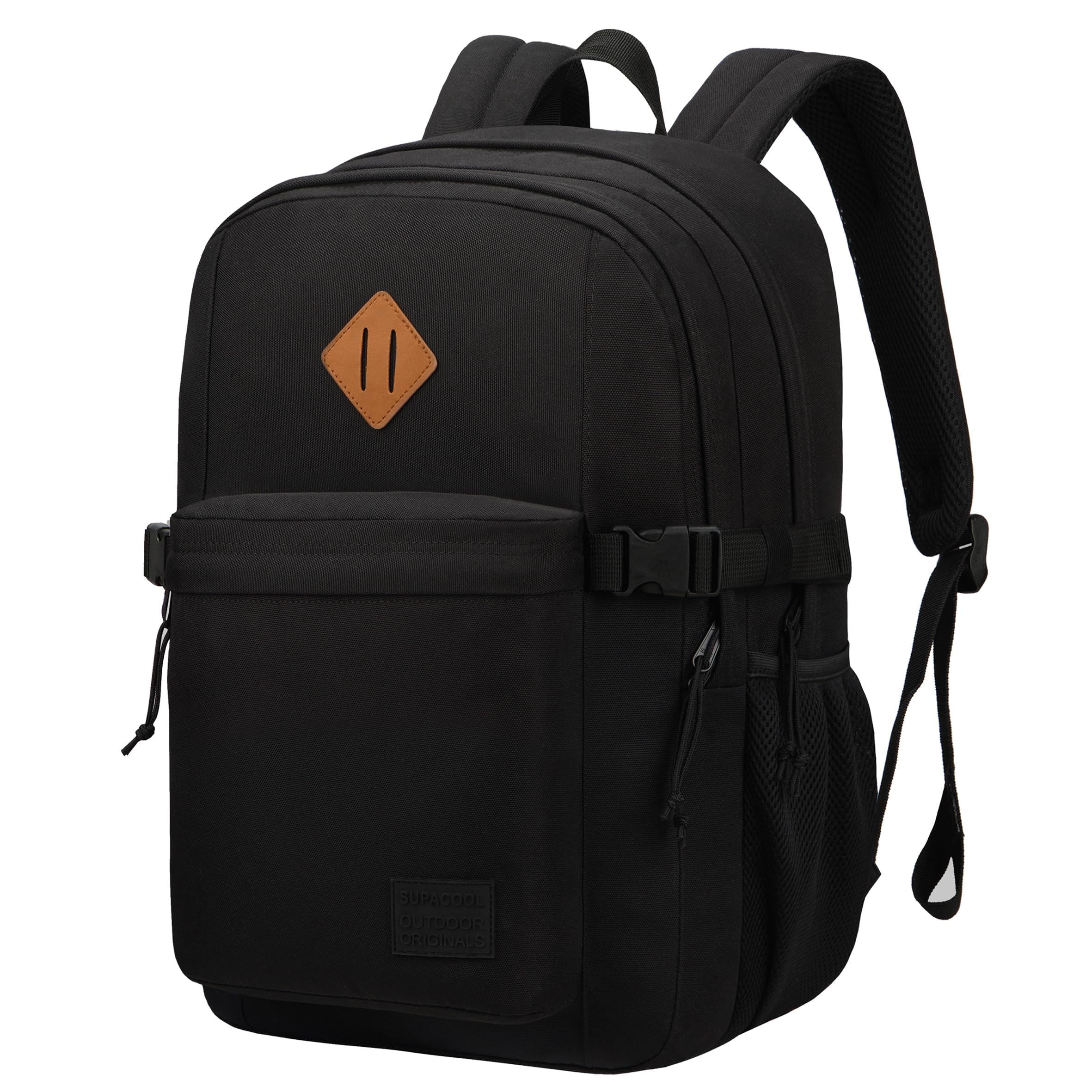 SUPACOOL Black Backpack: Durable & Spacious for School
