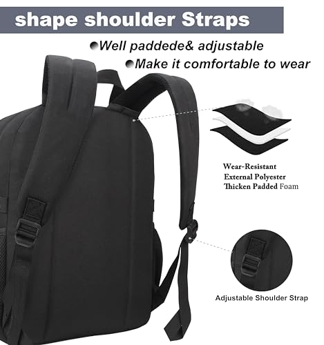 SUPACOOL Black Backpack: Durable & Spacious for School - Image 7