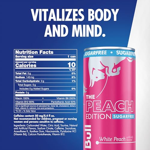32% Off Red Bull Peach Sugarfree Energy Drink, 24 Cans - Image 3