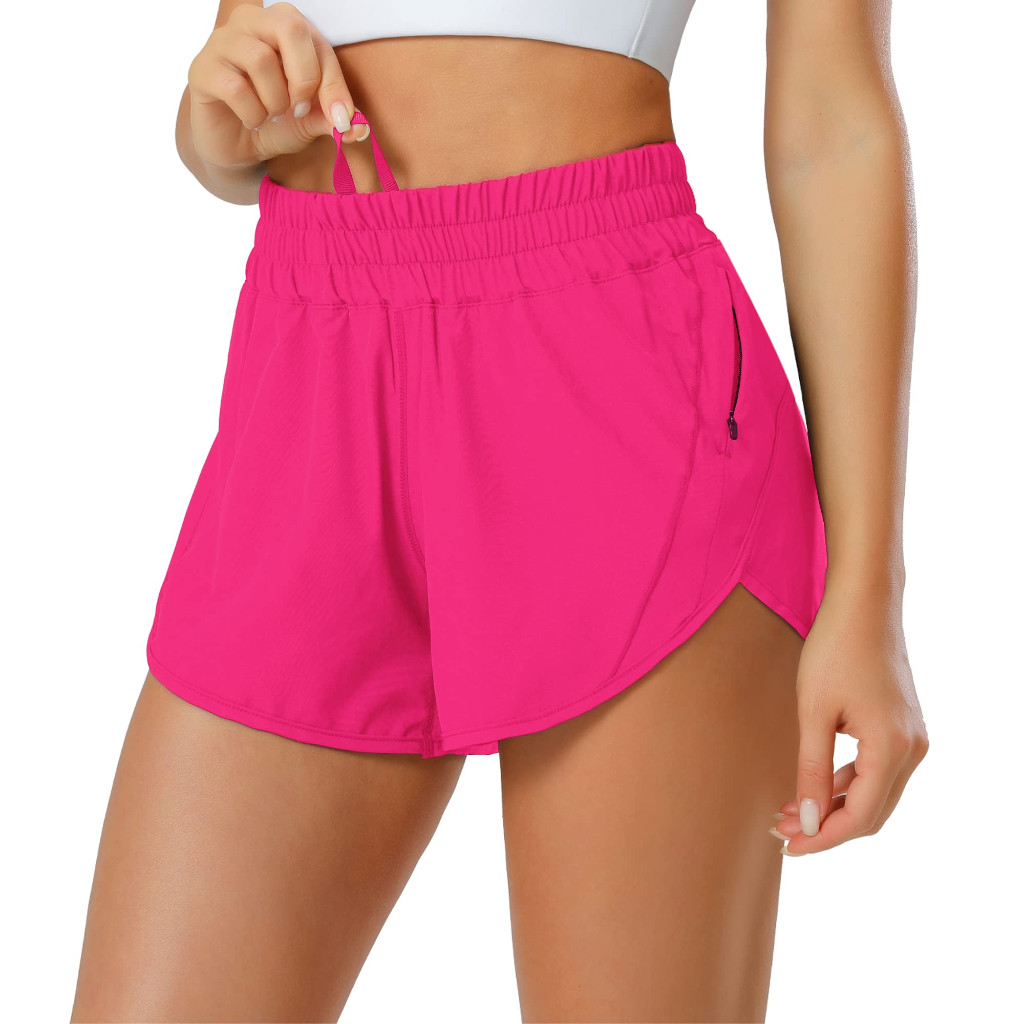 Aurefin Women's Athletic Shorts - Quick Dry & Zip Pockets
