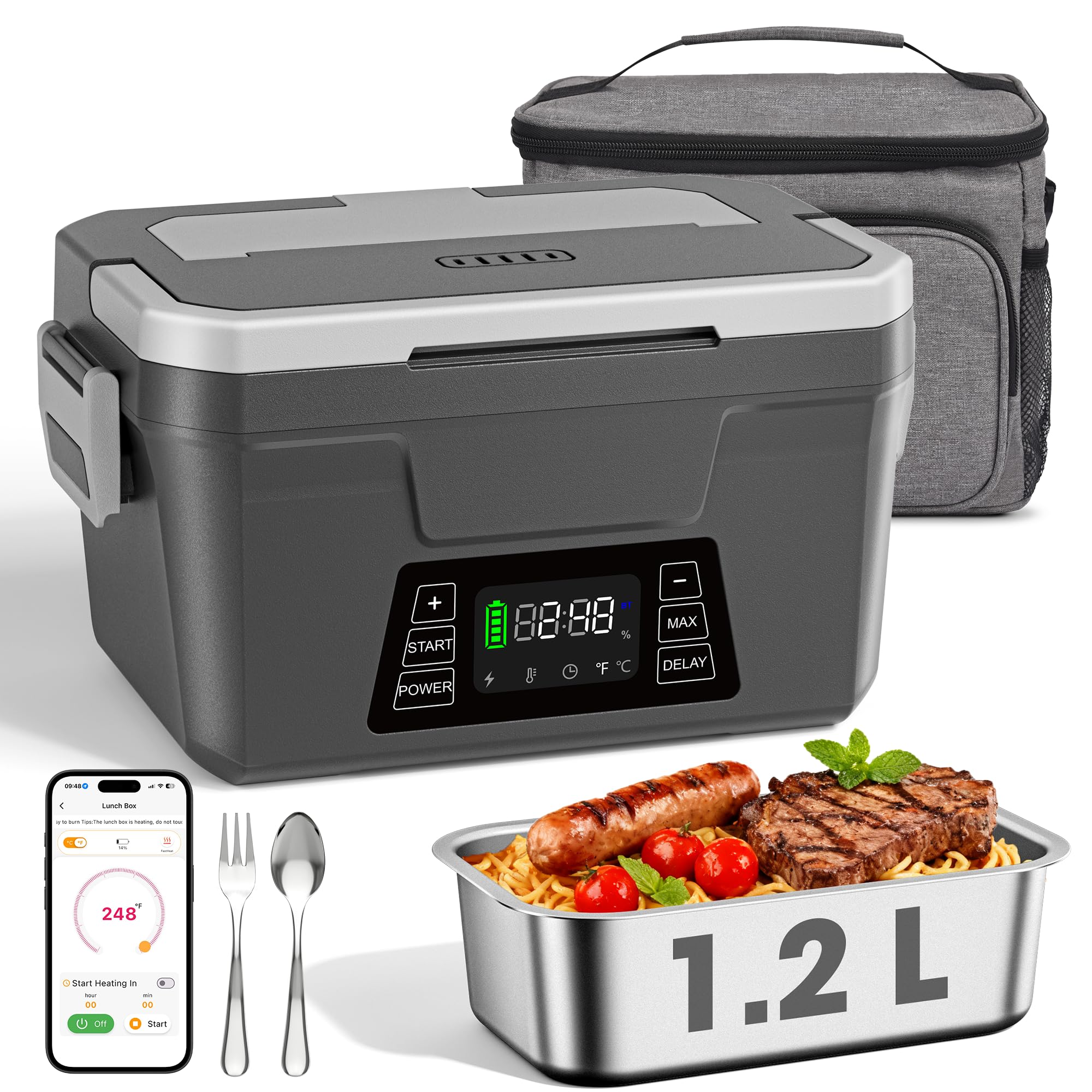 20% Off Herrfilk Cordless Electric Lunch Box with APP Control