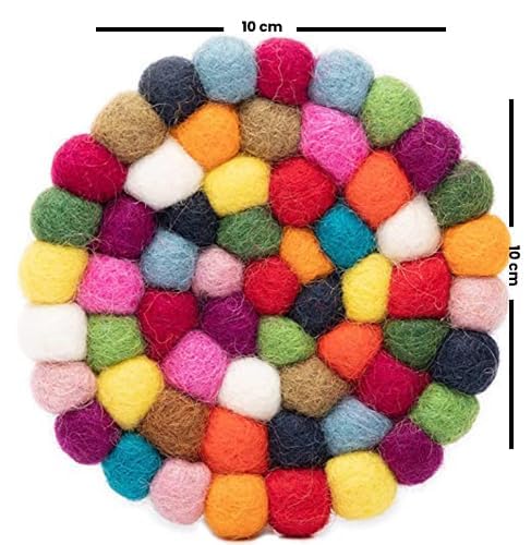 55% OFF Woolygon Merino Wool Coasters – Multicolor Set of 5 - Image 6