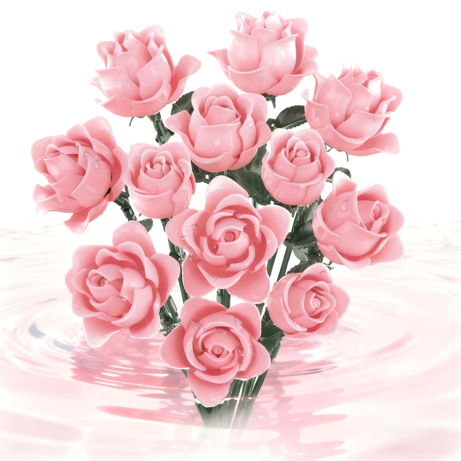 52% Off Pink Rose Bouquet Building Set for Adults