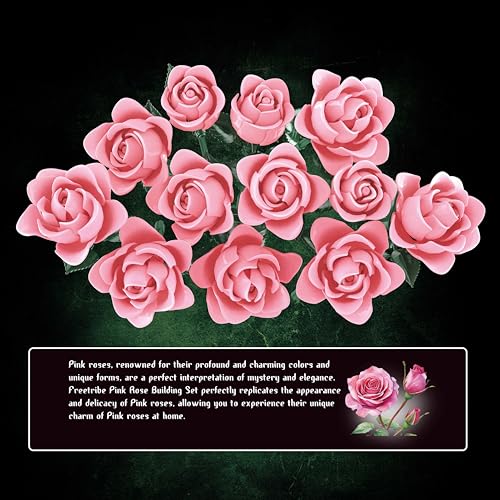52% Off Pink Rose Bouquet Building Set for Adults - Image 4