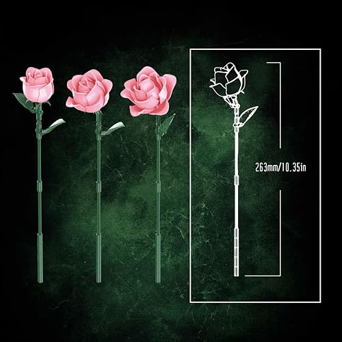 52% Off Pink Rose Bouquet Building Set for Adults - Image 6