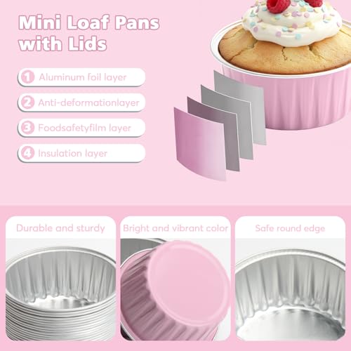 49% Off Ruckae 100-Pack 5oz Mini Loaf Pans with Lids - Image 3