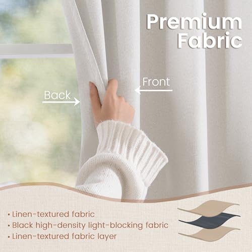 Greyish White Linen Blackout Curtains at $27.86 - Image 6