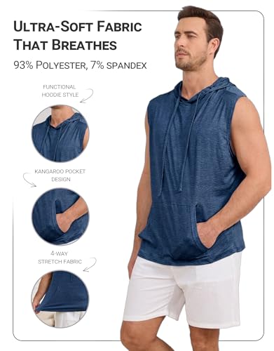 50% Off Men's Sleeveless Hooded Athletic Tank Top - Image 3