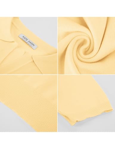 50% Off Kate Kasin Women Short Sleeve Polo Sweater - Image 7