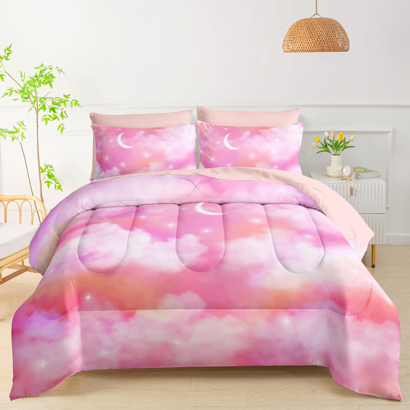 50% Off QOOMO Pink Cloud 7-Piece Kids Comforter Set - Image 1