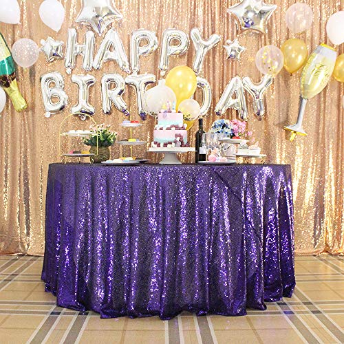 50% Off JYFLZQ Purple Sequin Tablecloth for Parties - Image 2