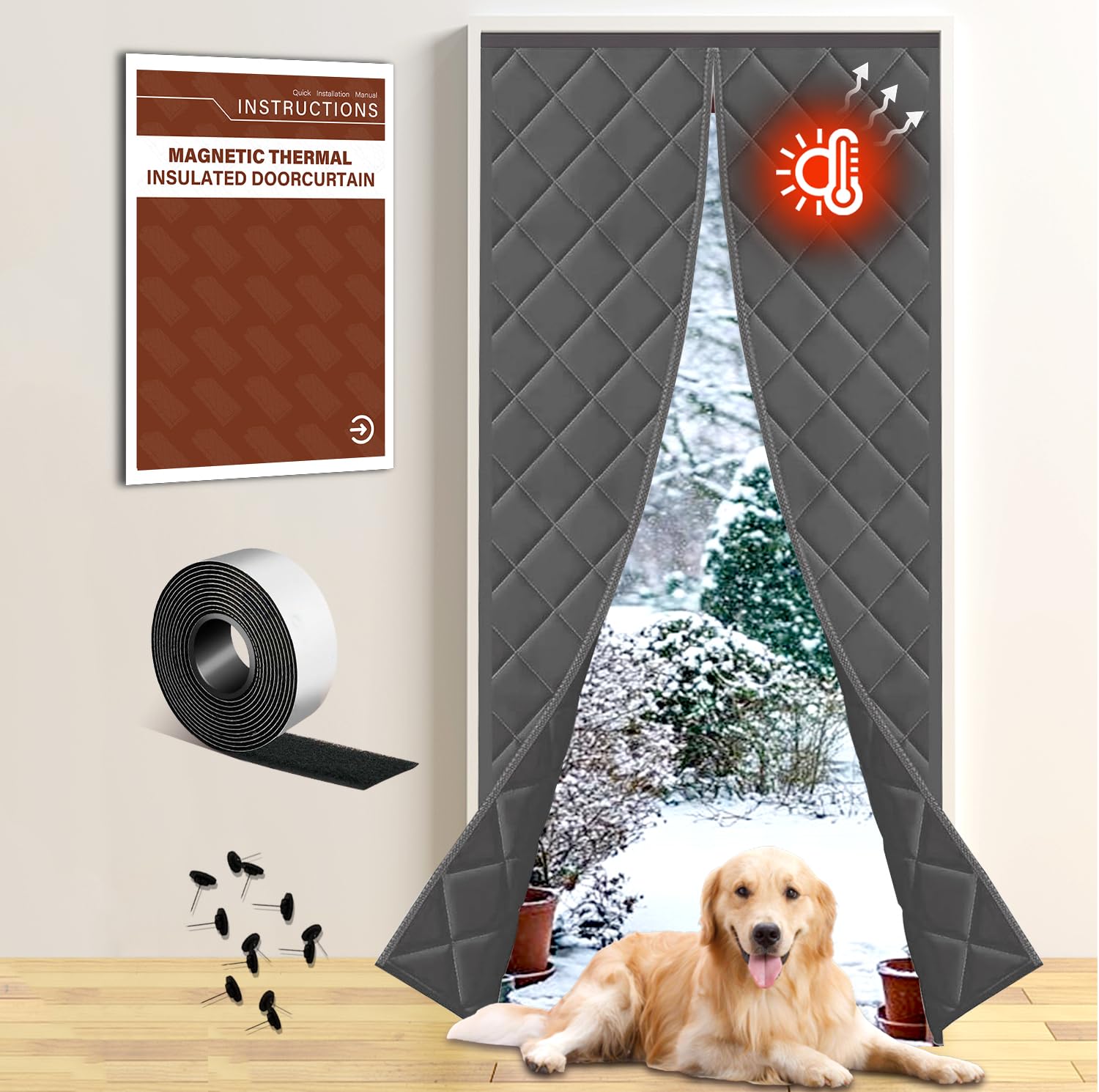 54% Off Insulated Magnetic Door Curtain for Winter - Image 1